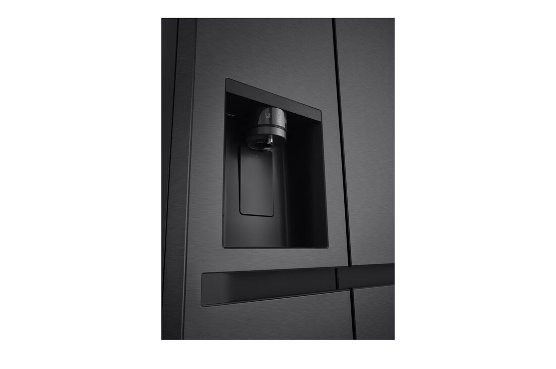LG Side-by-Side šaldytuvas | aukštis 1.79m | plotis 91.4cm | 661L | Juoda | E klasė | Express Cool | Ice & Water dalytuvas , vaizdas iš priekio, GSLC41EPPE, thumbnail 8