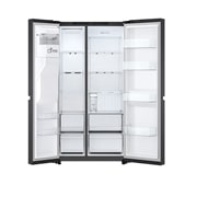 LG Side-by-Side šaldytuvas | aukštis 1.79m | plotis 91.4cm | 661L | Juoda | E klasė | Express Cool | Ice & Water dalytuvas , rankenos vaizdas, GSLC41EPPE, thumbnail 3