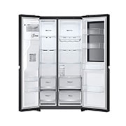 LG  LG InstaView Side by side šaldytuvas | 1.79m | 635L | Juoda | E klasė | Door Cooling | Fresh Balancer | GSGV81EPLL, Front door open without  food , GSGV81EPLL, thumbnail 3