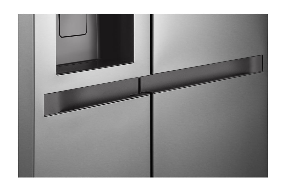 LG Side-by-Side šaldytuvas | aukštis 1.79m | plotis 91.5cm | 664L | Sidabras | E klasė | Express Cool , Handle, GSLC41PYPE, thumbnail 6
