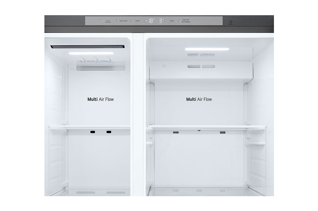 LG Side-by-Side šaldytuvas | aukštis 1.79m | plotis 91.5cm | 664L | Sidabras | E klasė | Express Cool , Smart Organisation, GSLC41PYPE, thumbnail 7