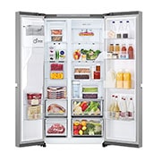 LG Side-by-Side šaldytuvas | aukštis 1.79m | plotis 91.5cm | 664L | Sidabras | E klasė | Express Cool , Front Open Food, GSLC41PYPE, thumbnail 2