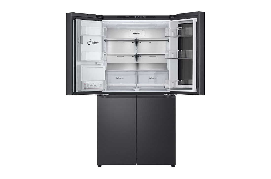 LG InstaView Side by Side šaldytuvas | 1.79m | 638L | Juoda | E class | DoorCooling⁺™  | UVnano™, CraftIce, GMG960EVEE, thumbnail 4