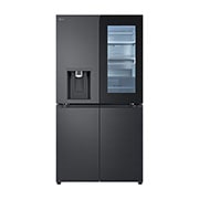 LG InstaView Side by Side šaldytuvas | 1.79m | 638L | Juoda | E class | DoorCooling⁺™  | UVnano™, Vaizdas iš priekio, GMG960EVEE, thumbnail 1