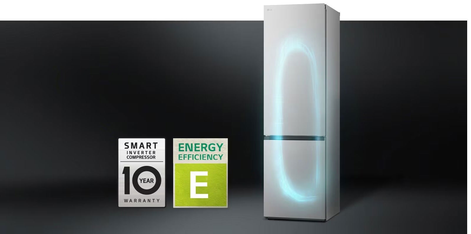 Šaldytuvas su efektyvia šaldymo sistema, kurią užtikrina „smart inverter compressor“ ir 10 metų garantija kompresoriui.