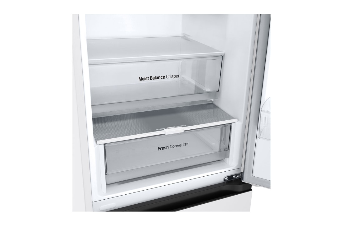LG šaldytuvas su šaldikliu apačioje | 1.86m | 344L | Balta | E klasė | DoorCooling+™ | Fresh Converter™, drawer , GBV3100ESW, thumbnail 8