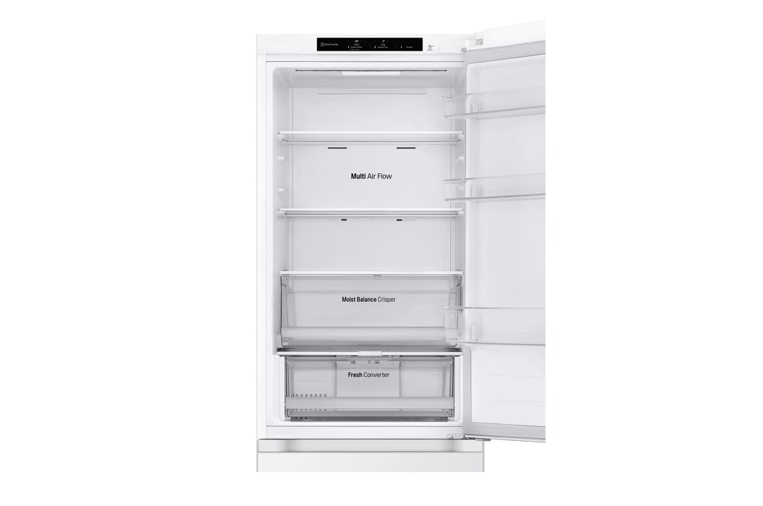 LG šaldytuvas su šaldikliu apačioje | 1.86m | 344L | Balta | E klasė | DoorCooling+™ | Fresh Converter™, Front open, GBV3100ESW, thumbnail 11