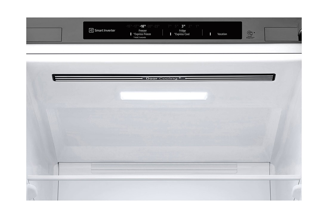 LG šaldytuvas su šaldikliu apačioje | 1.86m | 344L | Juoda | E klasė | DoorCooling+™ | Fresh Converter™, DoorCooling LED, GBV3100EEP, thumbnail 7