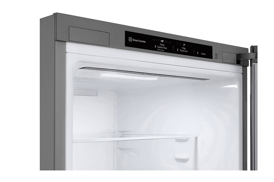 LG šaldytuvas su šaldikliu apačioje | 1.86m | 344L | Juoda | E klasė | DoorCooling+™ | Fresh Converter™, Ekranas, GBV3100EEP, thumbnail 8