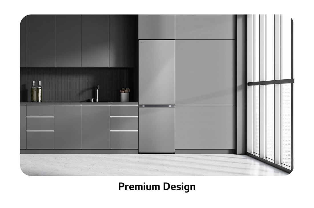 LG šaldytuvas su šaldikliu apačioje | 1.86m | 344L | Juoda | E klasė | DoorCooling+™ | Fresh Converter™, Aukščiausios kokybės dizainas, GBV3100EEP, thumbnail 9