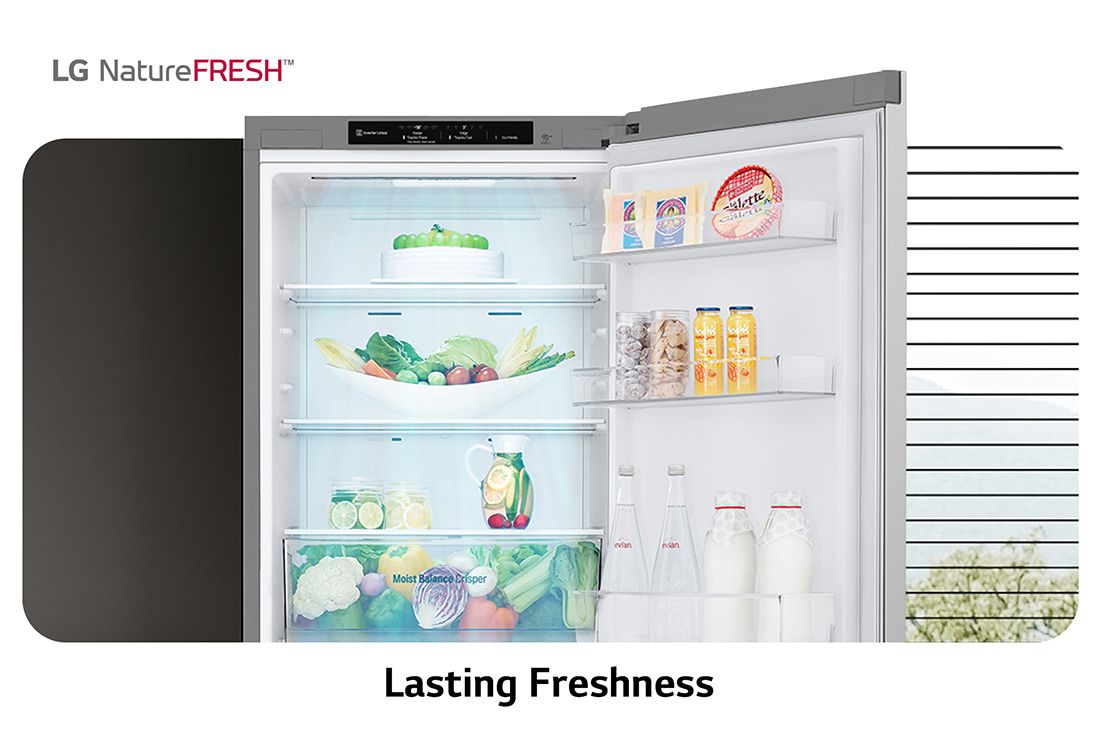 LG šaldytuvas su šaldikliu apačioje | 1.86m | 344L | Juoda | E klasė | DoorCooling+™ | Fresh Converter™, Ilgalaikis šviežumas, GBV3100EEP, thumbnail 11