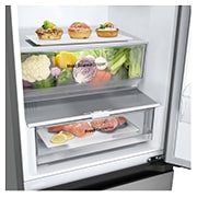 LG šaldytuvas su šaldikliu apačioje | 1.86m | 344L | Juoda | E klasė | DoorCooling+™ | Fresh Converter™, Stalčius (pilnas maisto), GBV3100EEP, thumbnail 6