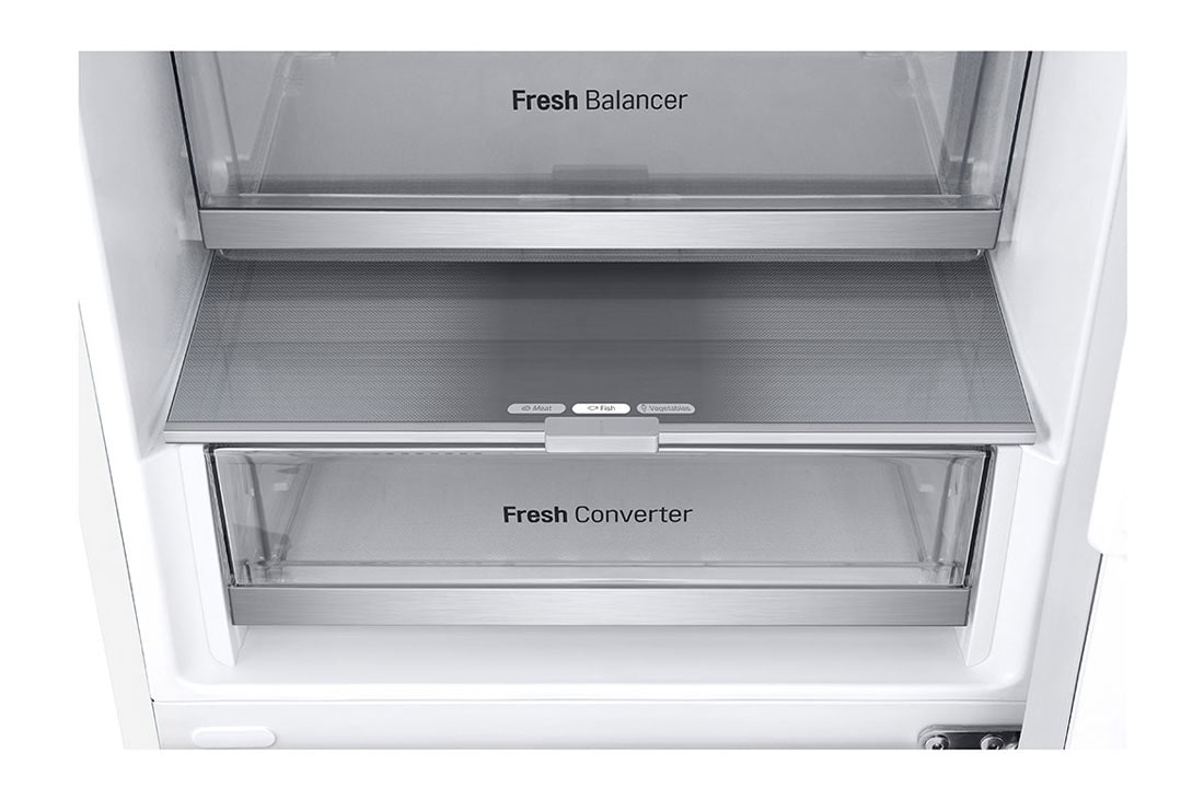 LG šaldytuvas su šaldikliu apačioje | 2.03m | 387L | Balta | E klasė | DoorCooling+™ | Fresh Converter™, Didesnis energijos efektyvumas, GBV7270ESW, thumbnail 11