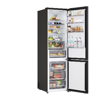 LG šaldytuvas su šaldikliu apačioje | 2.03m | 375L | Juoda | C klasė | DoorCooling+™ | Fresh Converter+™, right, GBBS726CEV, thumbnail 11
