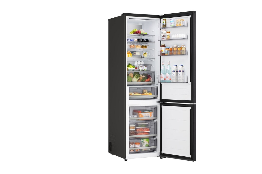 LG šaldytuvas su šaldikliu apačioje | 2.03m | 375L | Juoda | C klasė | DoorCooling+™ | Fresh Converter+™, right, GBBS726CEV, thumbnail 11