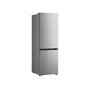 LG šaldytuvas su šaldikliu apačioje | 1.86m | 333L | Pilka | C klasė | DoorCooling+™ | FRESHBalancer™, LG šaldytuvas-šaldiklis , lentyna paryškinta mėlyna spalva su rodyklėmis į viršų ir į apačią, paveikslėlis dešinėje rodo sulankstytą lentyną, kurioje laikomi du vandens buteliai, GBBS312CPY, thumbnail 11