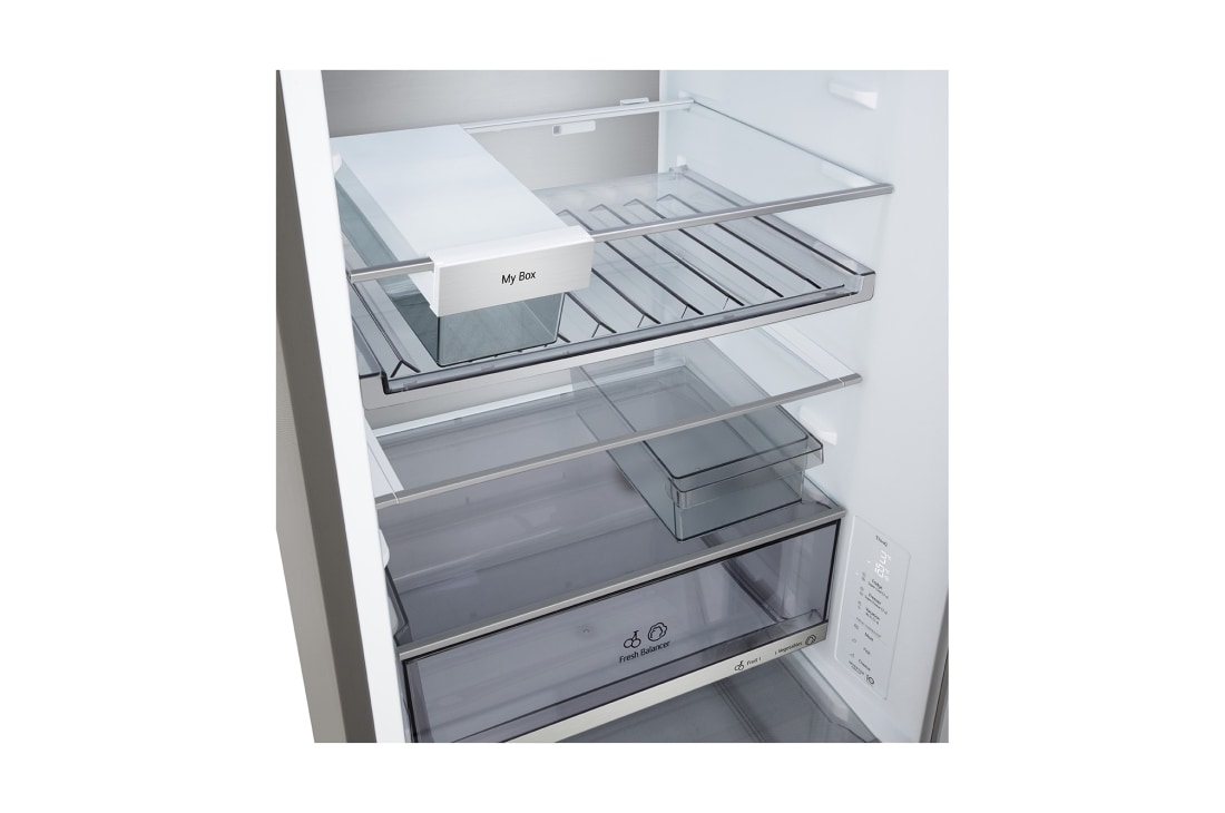 LG šaldytuvas su šaldikliu apačioje | 1.86m | 333L | Pilka | C klasė | DoorCooling+™ | FRESHBalancer™, 375 l šaldytuvas su šaldikliu apačioje, GBBS716CPY, thumbnail 10