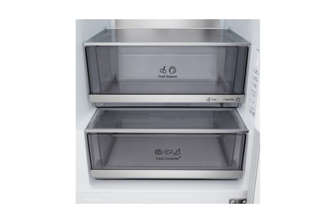 LG šaldytuvas su šaldikliu apačioje | 1.86m | 333L | Pilka | C klasė | DoorCooling+™ | FRESHBalancer™, 375 l šaldytuvas su šaldikliu apačioje, GBBS716CPY, thumbnail 11