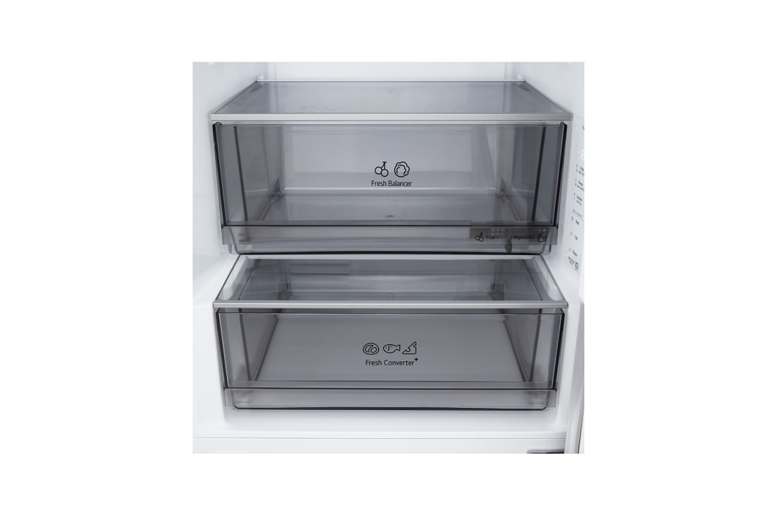 LG šaldytuvas su šaldikliu apačioje | 2.03m | 375L | Balta | C klasė | DoorCooling+™ | Fresh Converter+™	, GBBS322CSW, thumbnail 7