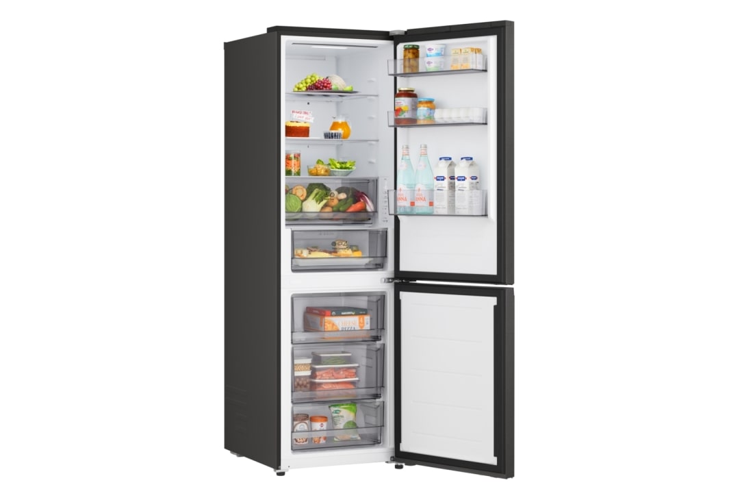 LG šaldytuvas su šaldikliu apačioje | 1.86m | 333L | Juoda | C klasė | DoorCooling+™ | FRESHBalancer™, LG šaldytuvo-šaldiklio  vaizdas iš viršaus, GBBSJ1CCEP, thumbnail 9