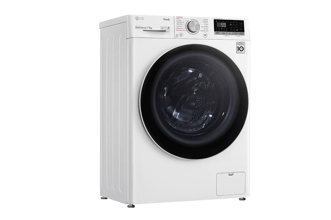 LG siaura skalbyklė ir džiovyklė  7/5kg | AIDD | V5 serijos |D/E | Gylis 47.5cm | Balta |Turbowash|Steam | WiFi |F2DV5S7S0E, 8.5kg TurboWash™ skalbimo mašina su džiovintuvu, A klasė, F2DV5S7S0E, thumbnail 10