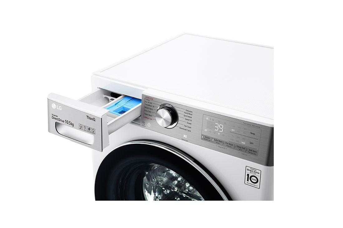 LG  skalbyklė 10.5 kg | AIDD | V9 serijos | A | Gylis 56.5cm | Balta |Turbowash360|Steam | WiFi |F4WV910P2WE, F4WV910P2WE, F4WV910P2WE, thumbnail 5