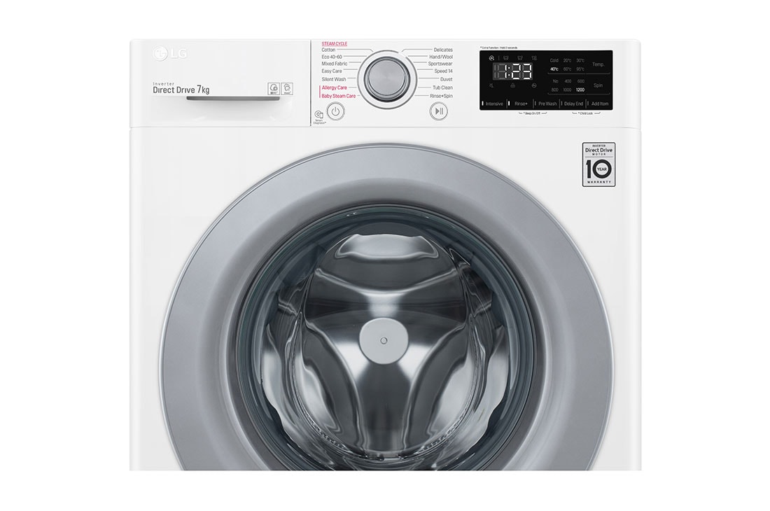 LG  siaura skalbyklė 7 kg | AIDD | V3 serijos | D | Gylis 47.5cm | Balta |Steam |F2WV3S7S4E, F2WV3S7S4E, F2WV3S7S4E, thumbnail 3