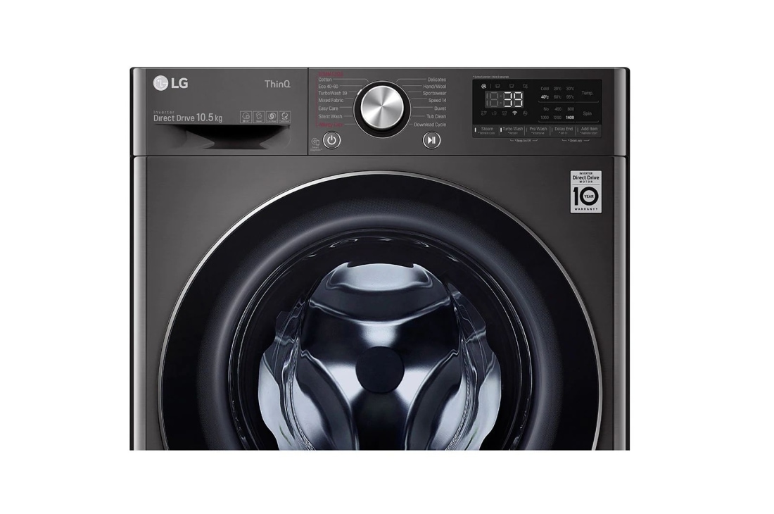 LG  skalbyklė 10 kg | AIDD | V4 serijos | B | Gylis 56.5cm | Juoda|Turbowash360 |Steam | WiFi |F4WV329S0E, F4WV910P2SE, thumbnail 5