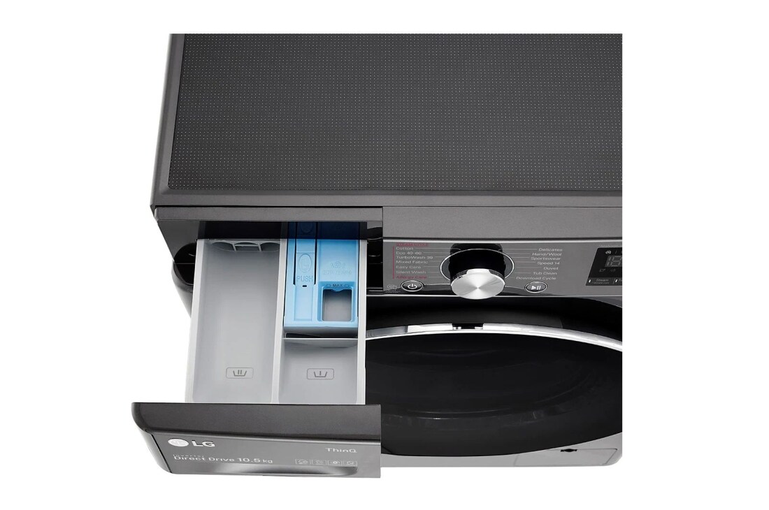 LG  skalbyklė 10 kg | AIDD | V4 serijos | B | Gylis 56.5cm | Juoda|Turbowash360 |Steam | WiFi |F4WV329S0E, F4WV910P2SE, thumbnail 7