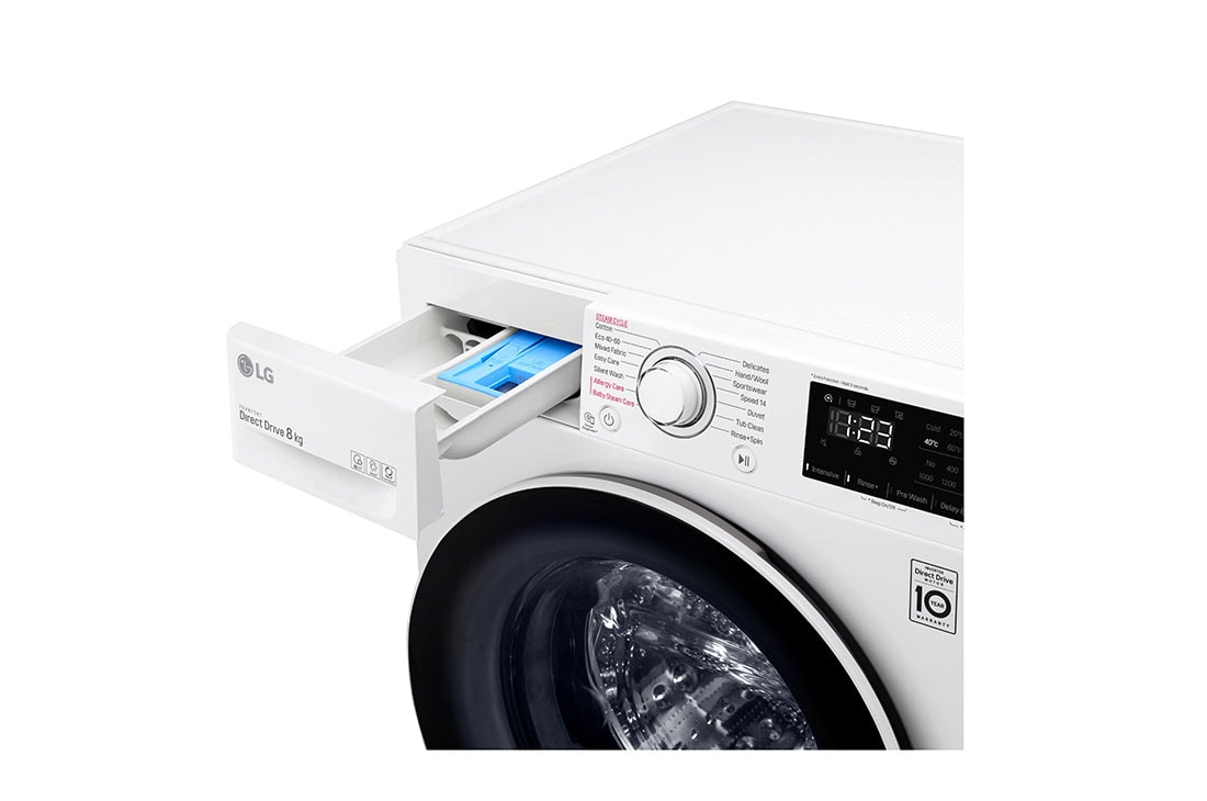 LG  skalbyklė 8 kg | AIDD | V3 serijos | B | Gylis 56.5cm | Balta|Steam |F4WV328S0U, F4WV328S0U, F4WV328S0U, thumbnail 5