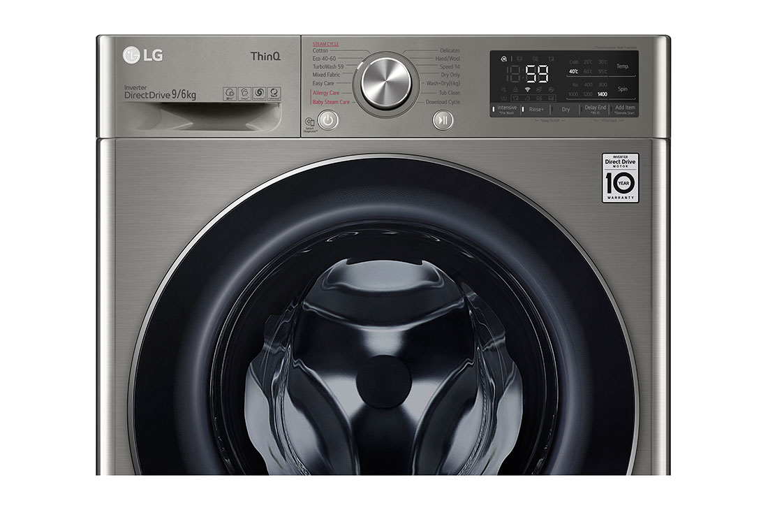 LG skalbyklė ir džiovyklė 9/6 kg | AIDD | V5 serijos | B/E| Gylis 56.5cm | Juoda|Steam ||WiFi |F4DV509S2TE, F4DV509S0E, F4DV509S2TE, thumbnail 5