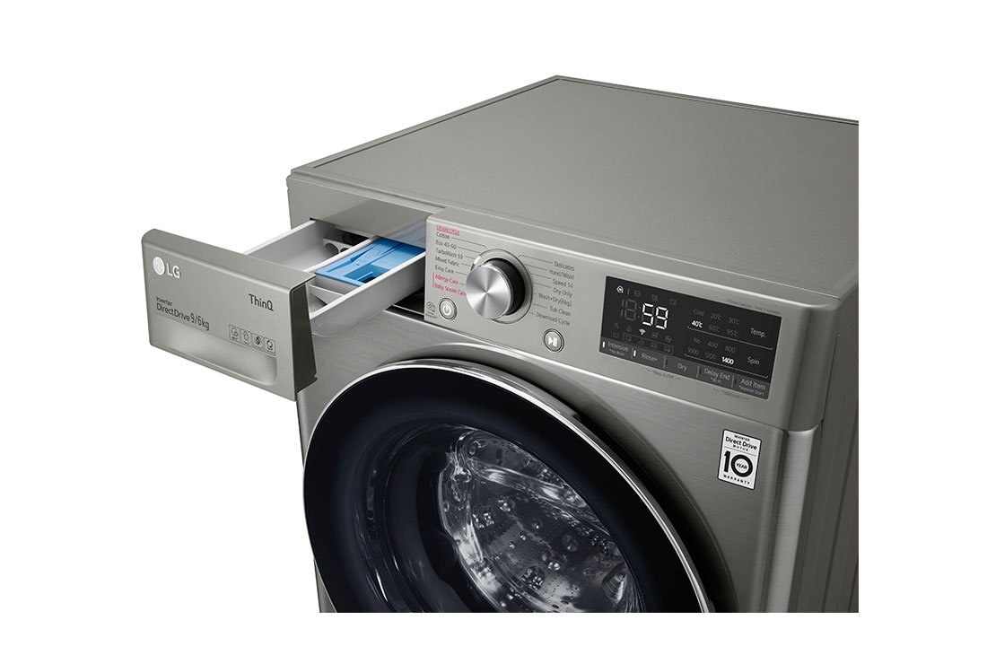 LG skalbyklė ir džiovyklė 9/6 kg | AIDD | V5 serijos | B/E| Gylis 56.5cm | Juoda|Steam ||WiFi |F4DV509S2TE, F4DV509S0E, F4DV509S2TE, thumbnail 6