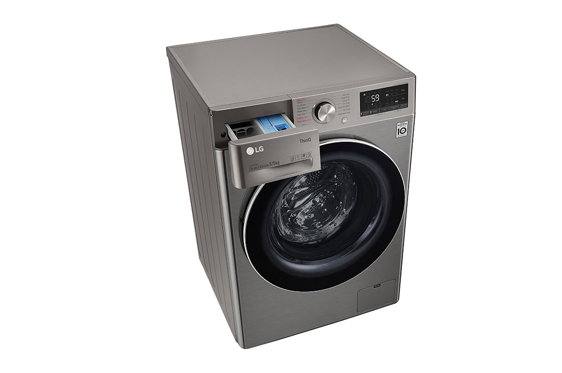 LG skalbyklė ir džiovyklė 9/6 kg | AIDD | V5 serijos | B/E| Gylis 56.5cm | Juoda|Steam ||WiFi |F4DV509S2TE, F4DV509S0E, F4DV509S2TE, thumbnail 9