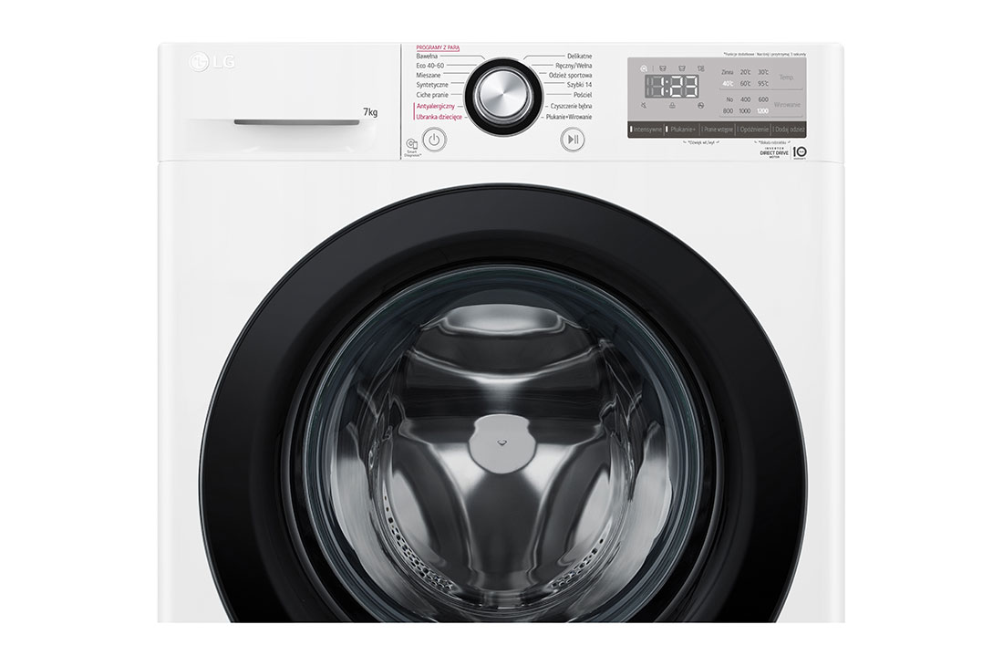 LG V300 serijos 7kg skalbimo mašina, gylis 47,5cm, Front Panel Detail view, F2WV3S7S6E, thumbnail 4