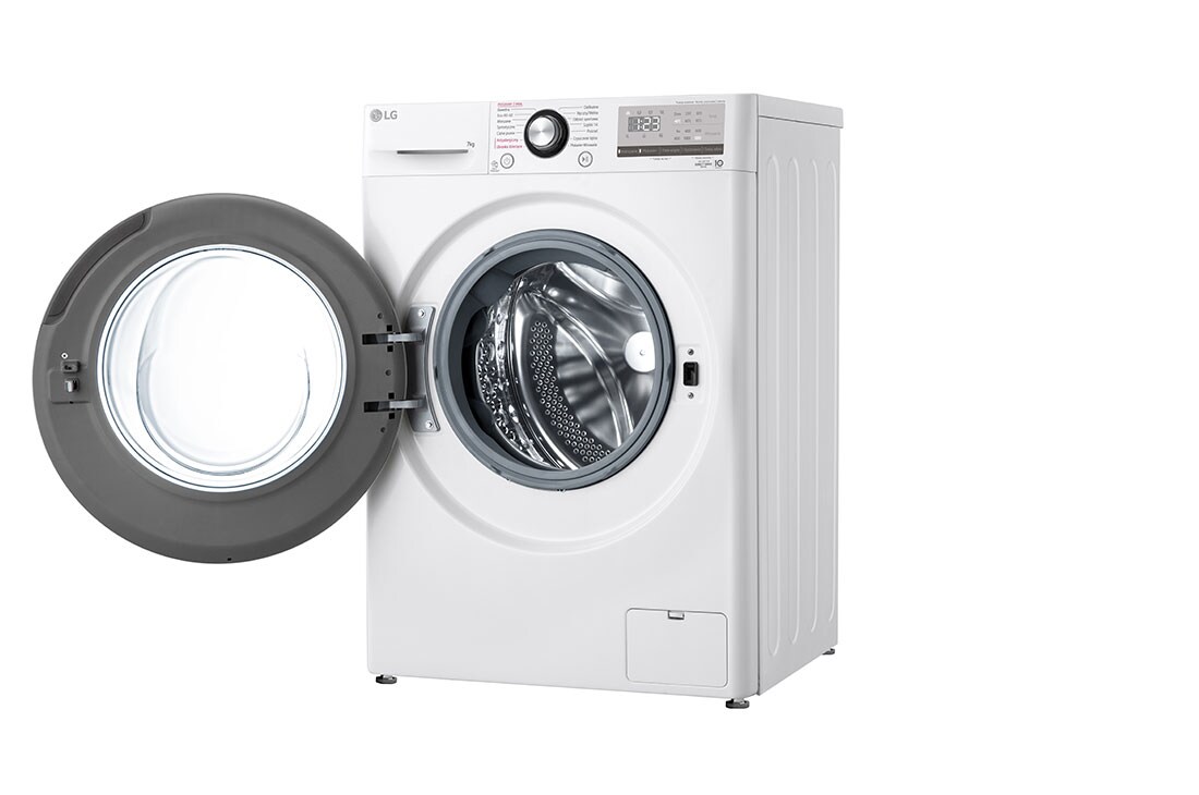 LG V300 serijos 7kg skalbimo mašina, gylis 47,5cm, Right Door Open view, F2WV3S7S6E, thumbnail 13