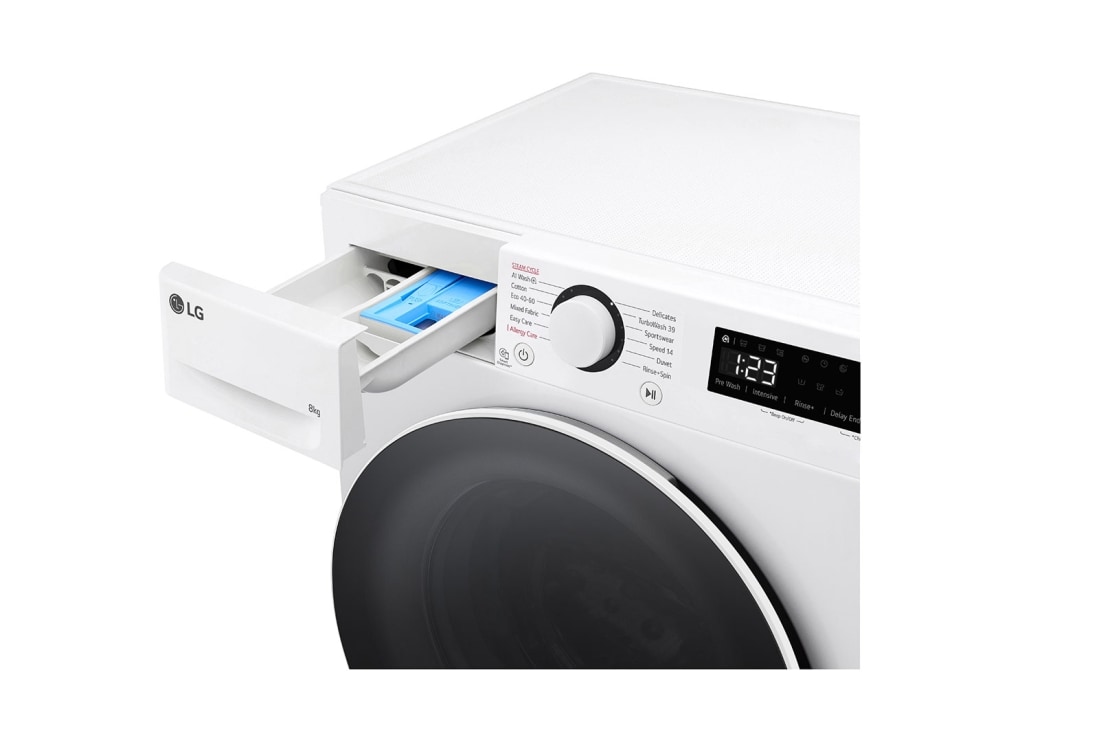 LG  siaura skalbyklė 8 kg | AIDD | R5 serijos | A-10% | Gylis 47.5cm | Balta |Steam | F2WR508S0W, F2WR508S0W, thumbnail 6