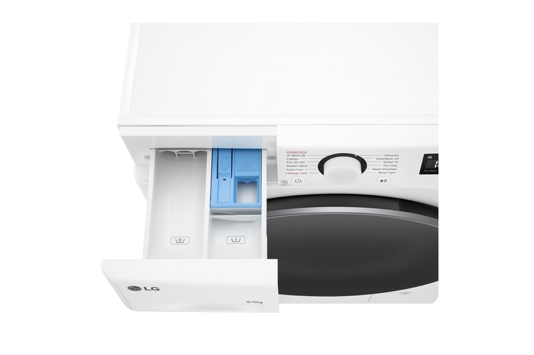 LG skalbyklė ir džiovyklė 9/5 kg | AIDD | R5 serijos | A/E | Gylis 47.5cm | Balta |Turbowash360 |Steam | F2DR509S1W, F2DR509S1W, thumbnail 7