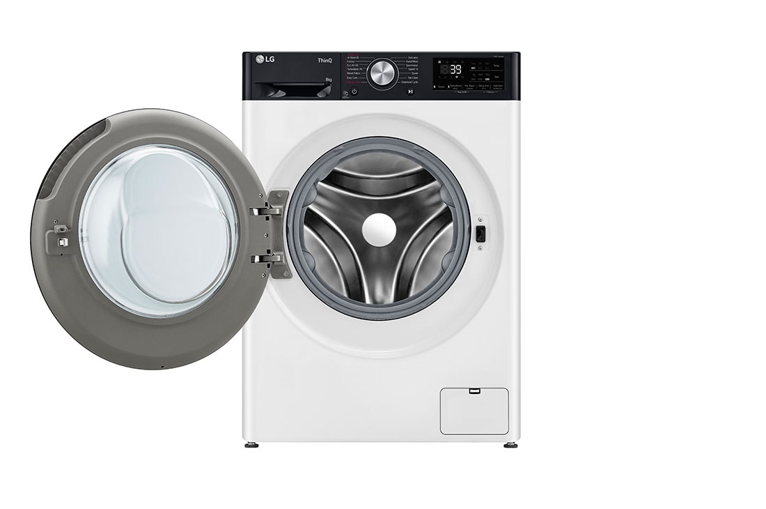 LG  skalbyklė 8 kg | AIDD | R7 serijos | A-10% | Gylis 56.5cm | Balta |Turbowash360 |Steam | WiFi | F2WR708S2H, Front door open, F2WR708S2H, thumbnail 2