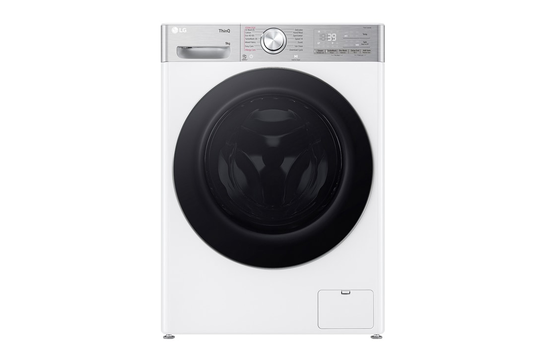 LG skalbyklė ir džiovyklė 13/7 kg | AIDD | R9 serijos | A/D | Gylis 56.5cm |  Balta| Turbowash360 | Steam | WiFi |  F4DR913P3WA, Front, F4DR913P3WA