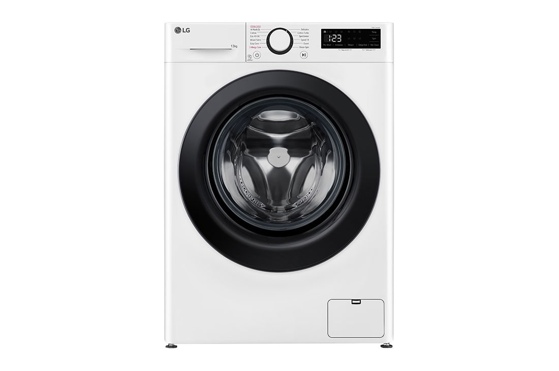 LG  skalbyklė 13 kg | AIDD | R5 serijos | A-10% | Gylis 61.5cm | Balta |Steam | F4WR513SBW, Front view, F4WR513SBW
