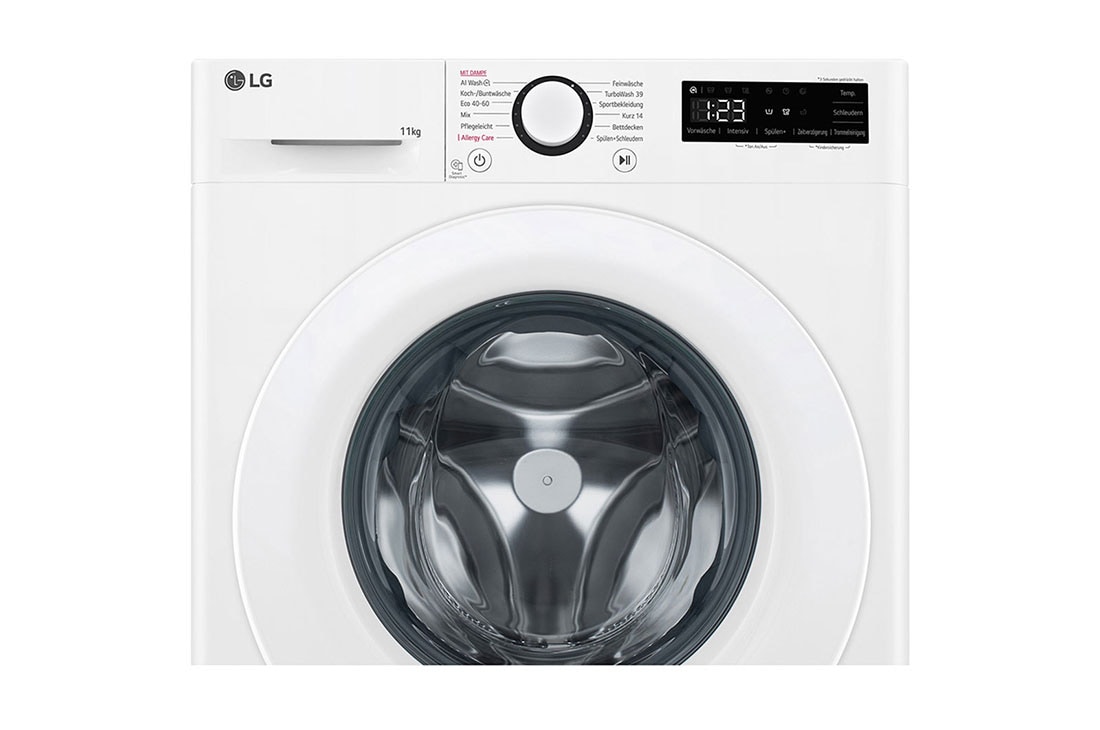 LG  skalbyklė 11 kg | AIDD | R3 serijos | A-10% | Gylis 56.5cm | Balta | Steam | F4WR311S1WA, Front panel view, F4WR311S1WA, thumbnail 6
