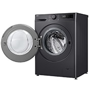 LG  skalbyklė 10 kg | AIDD | R5 serijos | A-10% | Gylis 56.5cm |  Juoda | Steam | F4WR510SBM, Right side view with door open, F4WR510SBM, thumbnail 11