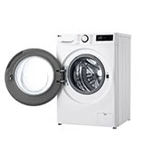 LG siaura skalbyklė 8 kg | AIDD | R5 serijos | A-10% | Gylis 47.5cm | Balta |Steam | F2WR508SWW, Vaizdas iš dešinės su atidarytomis durimis, F2WR508SWW, thumbnail 11
