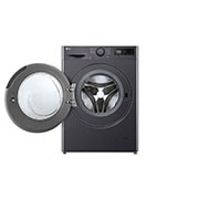 LG skalbimo mašina 8kg | Gylis 475 mm | A-10 % | R5 serija | Juoda | AI DD™ | Steam™ | Inverter Direct Drive™, Front view with door open, F2WR508SBM, thumbnail 2