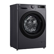 LG skalbimo mašina 8kg | Gylis 475 mm | A-10 % | R5 serija | Juoda | AI DD™ | Steam™ | Inverter Direct Drive™, Top perspective view with detergent port, F2WR508SBM, thumbnail 9