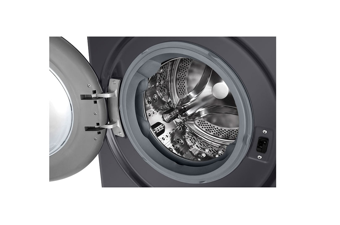 LG skalbimo mašina 8kg | Gylis 475 mm | A-10 % | R5 serija | Juoda | AI DD™ | Steam™ | Inverter Direct Drive™, Drum view, F2WR508SBM, thumbnail 4