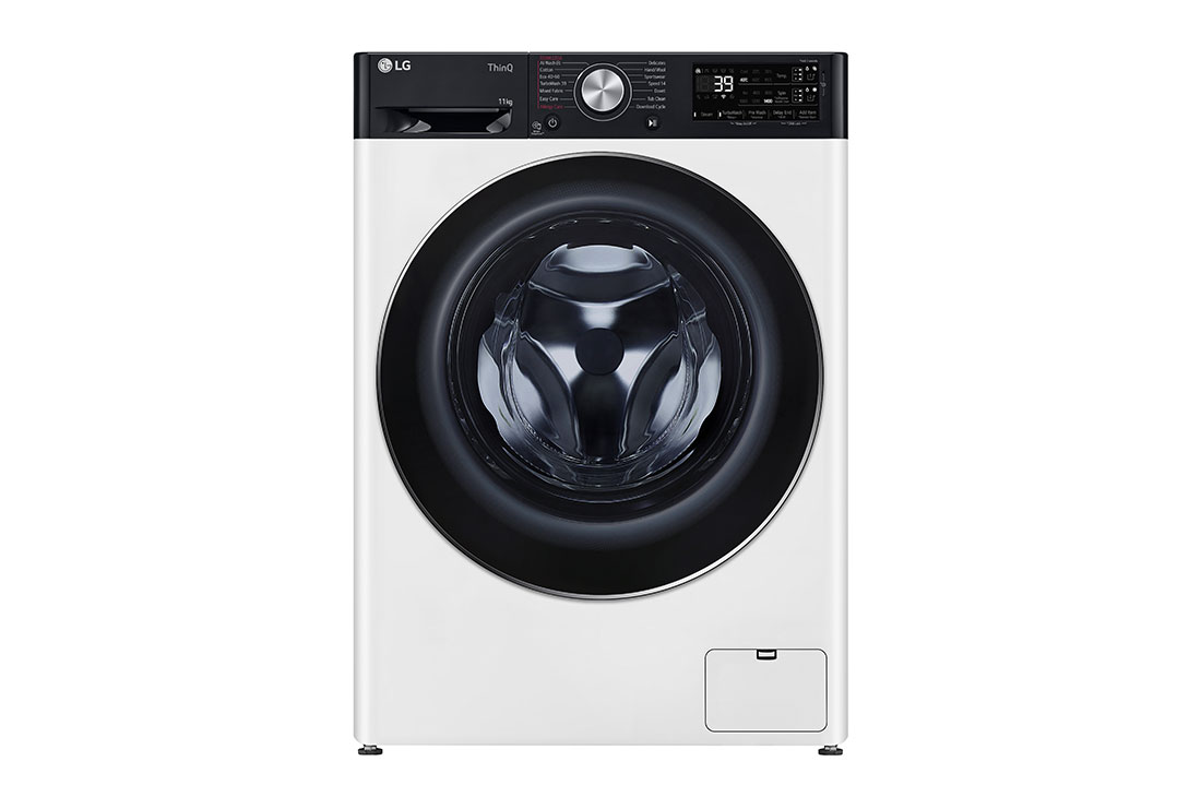 LG  skalbyklė 11 kg | AIDD | R7 serijos | A-10% | Gylis 56.5cm | Balta | Turbowash360 | Steam | WiFi | F4WR711S3HA, Front view , F4WR711S3HA