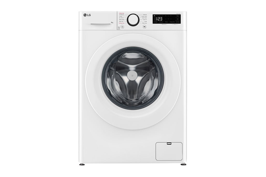 LG skalbimo mašina 9kg | Gylis 475mm | A-10 % | R5 serija | Balta | AI DD™ | Steam™ | Inverter Direct Drive™, Front view, F2WR509SWW