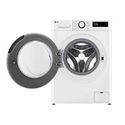LG skalbimo mašina 9kg | Gylis 475mm | A-10 % | R5 serija | Balta | AI DD™ | Steam™ | Inverter Direct Drive™, Front view with door open, F2WR509SWW, thumbnail 2