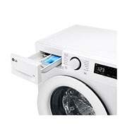 LG skalbimo mašina 9kg | Gylis 475mm | A-10 % | R5 serija | Balta | AI DD™ | Steam™ | Inverter Direct Drive™, detergent drawer open, F2WR509SWW, thumbnail 5